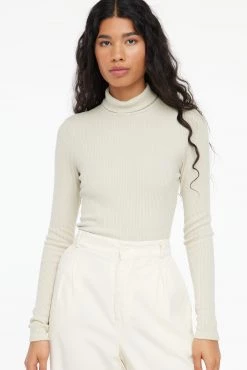 LACAUSA CLOTHING TOPS Sweater Rib Turtleneck