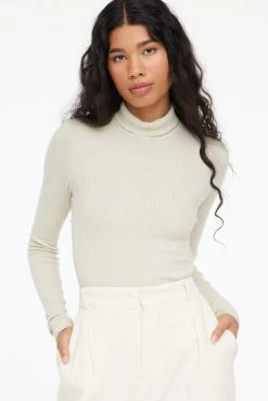 LACAUSA CLOTHING TOPS Sweater Rib Turtleneck
