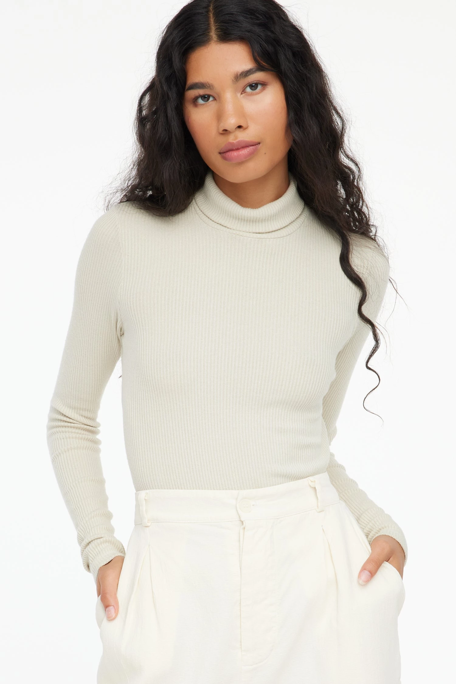 LACAUSA CLOTHING TOPS Sweater Rib Turtleneck 2 LACAUSA CLOTHING TOPS Sweater Rib Turtleneck