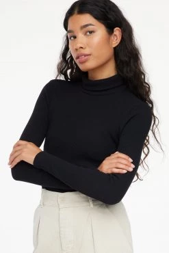 LACAUSA CLOTHING Sweater Rib Turtleneck TOPS