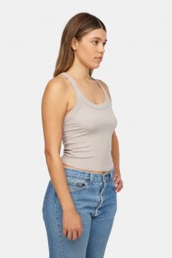LACAUSA CLOTHING Ribbed Finn Tank TOPS